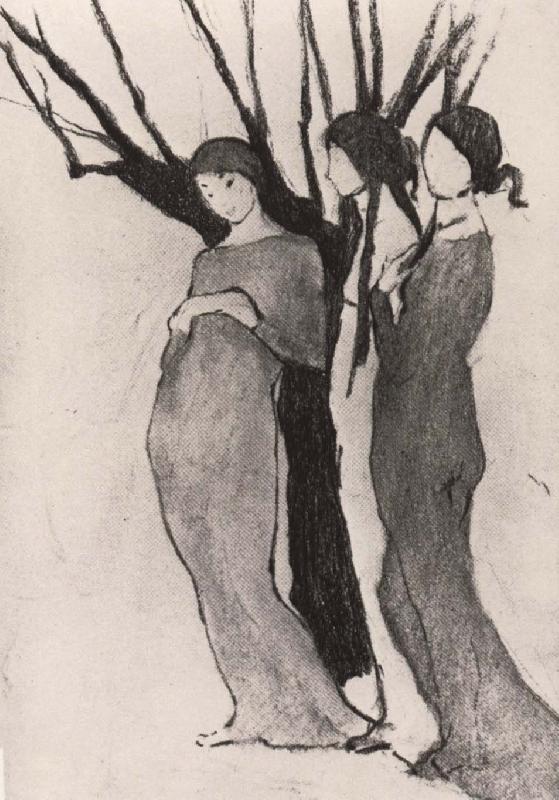 Marie Laurencin Three woman in front of tree